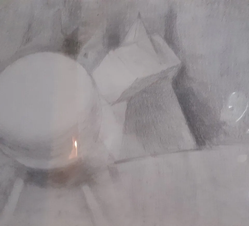 鉛筆で描いた静物のデッサン
